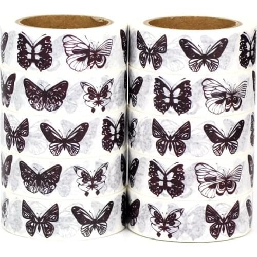 NEW 10pcs/Lot Decorative Cute Brown Butterflies Washi Tapes Japanese Paper Scrapbook Planner Adhesive Masking Tape Stationery