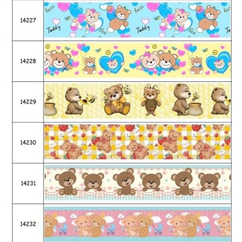 DHK 50yards Te Printed Grosgrain Ribbon Accessory Hairbow Headwear Decoration DIY Wholesale OEM S1592