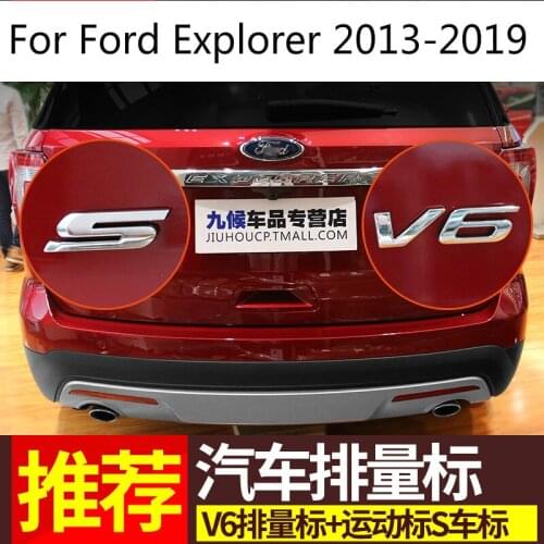 For Ford Explorer 2013-2019 High quality stainless steel car letter logo S V6 Car covers,Car-Styling