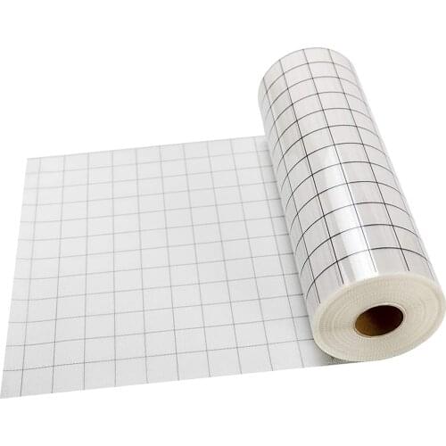 Adhesive Vinyl Transfer Paper Tape Roll Clear w/Blue Alignment Grid 30*150cm DIY
