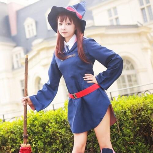 Atsuko "Akko" Kagari KagariAtsuko Cos Witch Girls Cosplay Costume Witch Academy Cos Female Costume Sets Coat+hat+belt+shirt+tie