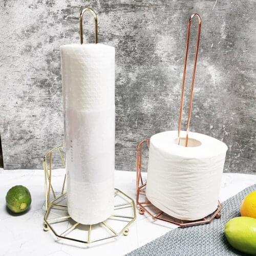 Stainless Steel Kitchen Storage Shelf Kitchen Roll Paper Towel Holder Bathroom Tissue Stand Dining Table Vertical Napkins Rack