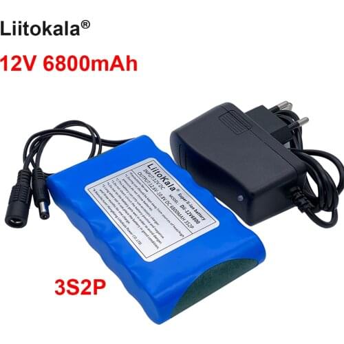 LiitoKala 18650 12V 6800mAh lithium battery 18650 12V rechargeable batteries with protection board for GPS Car Camera