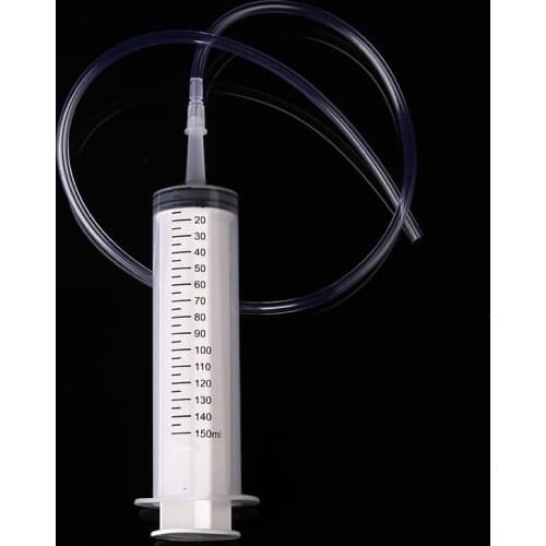 150ml Syringe Plastic Syringe Reusable Large Hydroponics Nutrient Measuring & 70cm Tube Plastic & Silicone Measuring Syringe