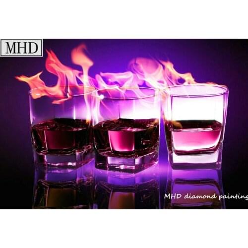 Hot 5d diy diamond painting wine fire picture square / round 3d diamond cross stitch mosaic diamond embroidery artwork kit MAA78