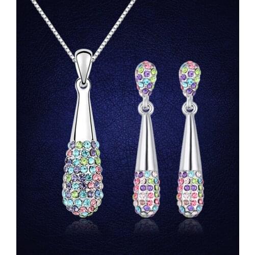 New Design Crystals From Austria Necklace Earrings Set Fashion Jewelry Sets For Women Party Engagement Jewellery Set