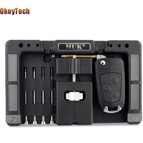 Okeytech Original HUK Car Remote Control Flip Key Fixing Tool Vice Flip-Key 4pcs Pin Set Remover for Locksmith Repairing Tool