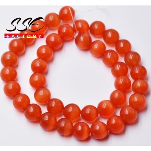 Wholesale Red Cat Eye Stone Round Beads 4/6/8/10/12mm Glass String Loose Spacer Opal DIY Charm Beads For Jewelry Making 15inches