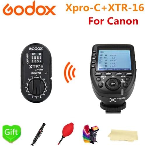 Godox XTR-16 Receiver + XPro-C Flash E-TTL HSS 2.4G Wireless X System Trigger with for Canon DSLR Godox V850II-C V86II-C TT685C