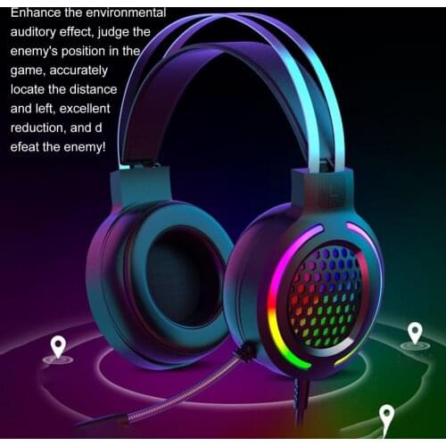 M12 Noise Reduction RGB Lighting 7.1 USB Wired Headphone Gaming Headset with Microphone for Desktop Computer Laptop