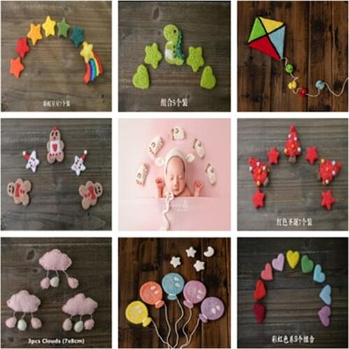 Dvotinst Newborn Baby Photography Props Creative Props Handmade Wool Mini Sheeps Stars Moon Studio Shoot Accessories Photo Props