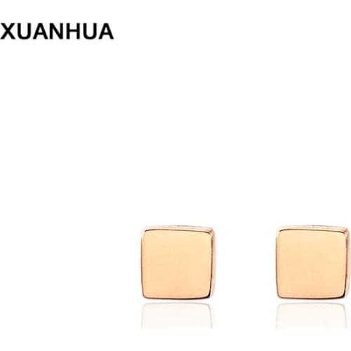 XUANHUA rose gold stud earrings stainless steel small geometric earrings for women accessoriesfashion jewelry bohemia earring