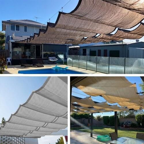 Customize 2M Width Balcony Retractable Sunshade Net Outdoor Swimming Pool Terrace Sails Courtyard Telescopic Wave Shade Netting