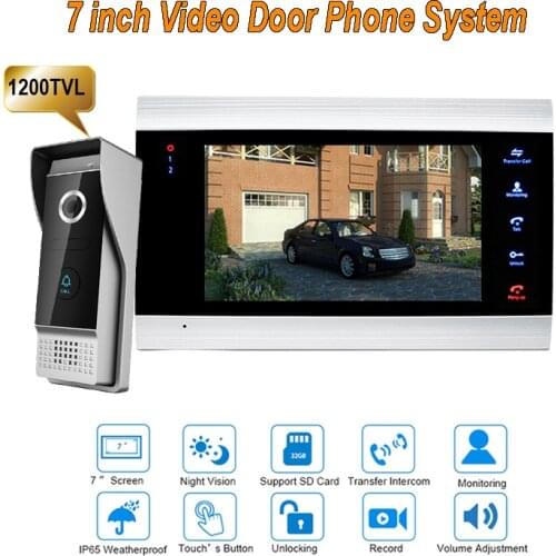 Russia 7 Inch Intercom System Video Door Phone Night Vision Doorbell Camera Mounted Door Intercom Monitor