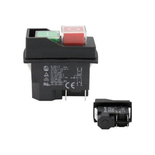 AC250V 16A Waterproof Electromagnetic Push Button switch 4Pin KJD17 220-240VUnder-voltage protection Starter Safety Switch