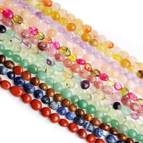 High Quality 8-10mm Natural Stone Smooth Multicolor Irregular Shape Necklace Bracelet Jewelry Gems Loose Beads 15 Inch wk52