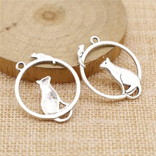 WYSIWYG 10pcs 31x26mm Pendant Mouse Mouse Charm Pendants For Jewelry Making Antique Silver Color Mouse Pendants