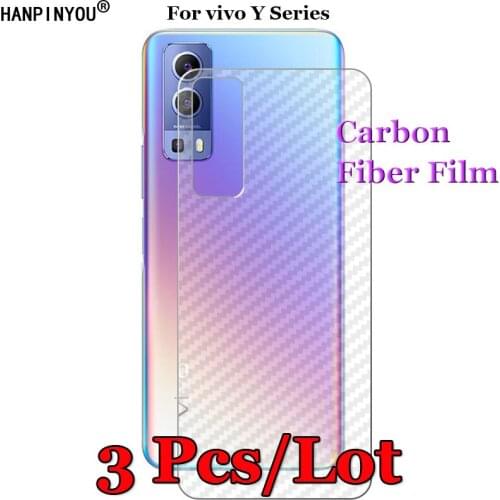 3 Pcs/Lot For vivo Y72 5G / Y53s 6.58" 3D Non-slip Clear Carbon Fiber Back Film Screen Protector Protective Sticker