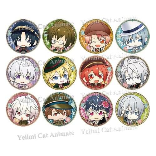 58mm Anime IDOLiSH7 Badges Round Icons On backpack Cute Flower Version Brooch