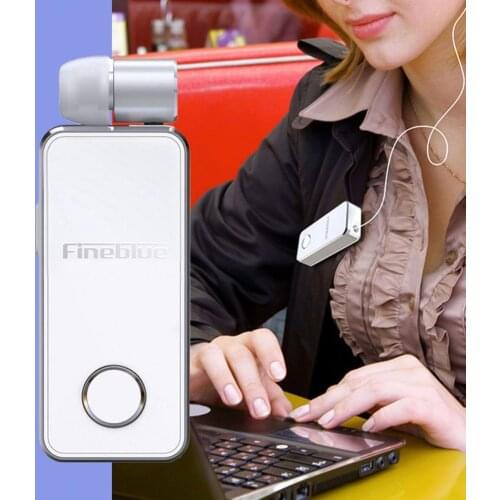 1Pc Fineblue F2 Pro Bluetooth Earphone Retractable Clip Design with Microphone Wireless Hands-free Noise Canceling Headset for B