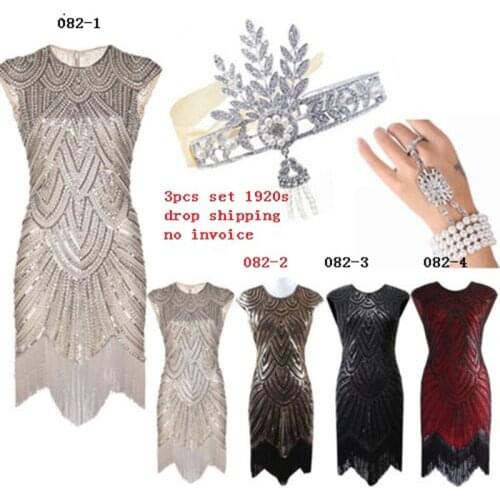 1920s Sequins Vintage Flapper Great Gatsby Fringed Cocktail Party Dresses Drop Shipping Wholesale