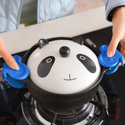 2PC Butterfly Shape Anti-Heat Insulation Ironing Bowl Clamp Heat Resistant Silicone Slip Clip Clamp Pot Clips Random Color 1075C