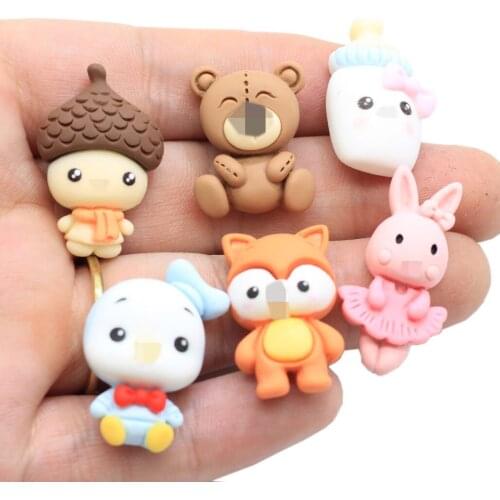 50/100Pcs/Bag Cartoon Animal Resin Cabochon Slime Charms Slime Beads For DIY Scrapbooking Jewelry Making Crafts Making Supplies