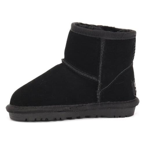 Australian ankle Snow Boots Genuine Leather Boots for Girls Boys Winter Warm Childrens Shoes Plush Fur high quality Kids shoes