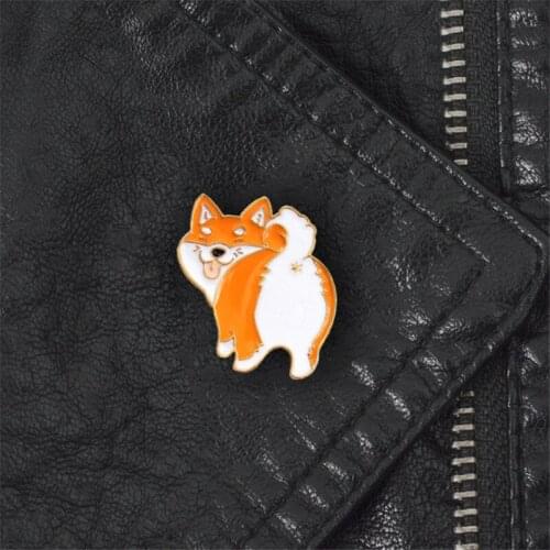 Cute Dog Brooch For Women Men Kids Gifts Gold Color Animal Brooches White Yellow Enamel Pin Badges On A Backpack Unisex Ornament