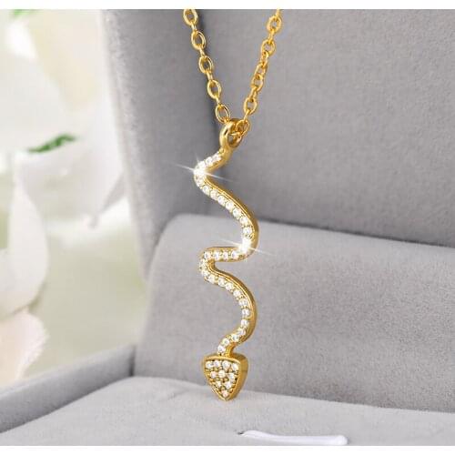 Zircon Crystal Snake Pendant Necklaces For Women Shiny Choker Necklace Gold Collares Chain Goth Jewelry Christmas Gifts