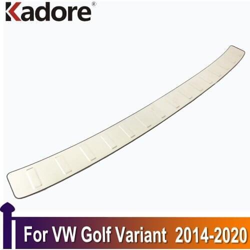 For Volkswagen Golf Variant 2014-2020 Stainless Steel Rear Outer Bumper Protector Trim Door Sill Scuff Cover Plate Accessories