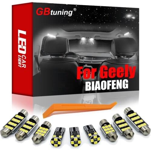 GBtuning Canbus LED Interior Light Kit 10PCS For Geely BIAOFENG 2003+ Vehicle Dome Reading Ceiling Map Indoor Bulb Accessories