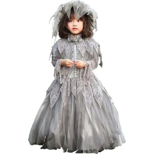 Halloween Cosplay Skeleton Bride Costume Lolita Girls Ghost Festival Masquerade Dress Up Ghost Dress
