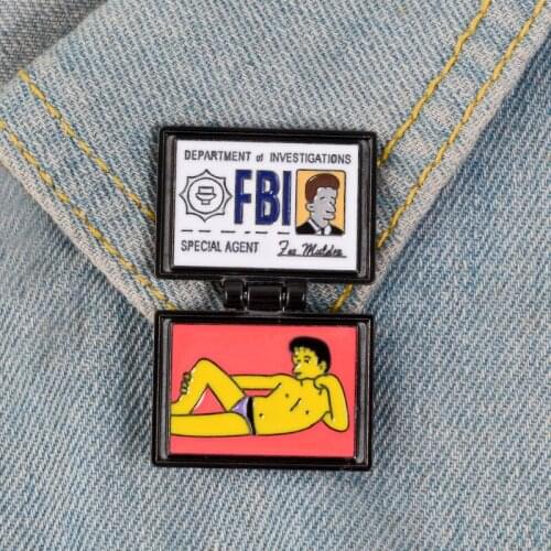 HOSENG Cartoon Name Card Black Color Brooch Summer Punk Style Cassette Tape Funny Lapel Collars Enamel Pin Jewelry Gift HS_132