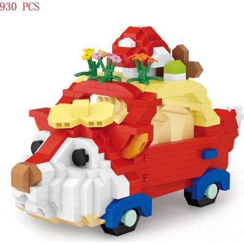 Hot world Park classic Cartoon car Disneyland red fox vehicles model bricks mini micro diamond building blocks toys child gift