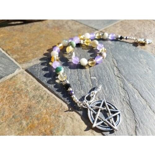 Imbolc Blessings, Pagan Prayer Beads, Meditation Beads, Witches Ladder, Witches Rosary