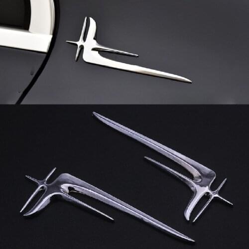 JEAZEA 2x Car Emblem Fender Side Badge Auto Body Rear Bumper Decal Sticker For Mercedes Benz E C Class C200L W205 Refit E63S AMG