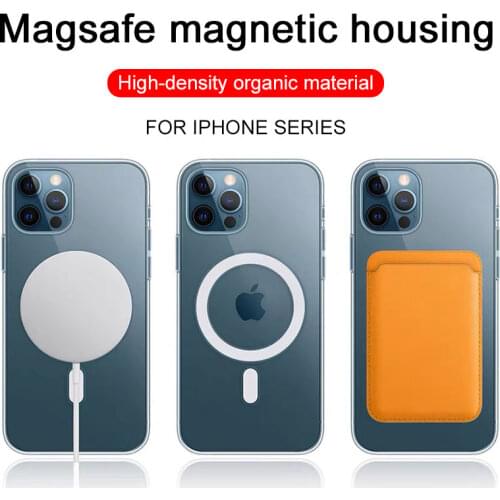 Magnetic Magsafe Case + Wallet Card Bag For iPhone 12 Pro Max 12 Mini Case Wireless Charging Full Back Cover Case For iPhone 12