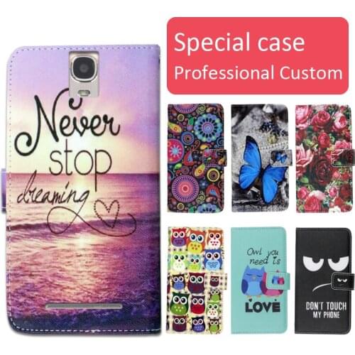 Fashion cartoon printed flip wallet leather case for DEXP Ixion ES850 with Card Slot phone bag book case,free gift