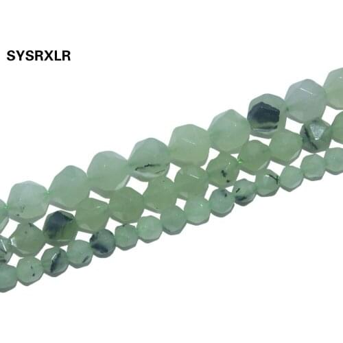 Wholesale Faceted Natural Stone Prehnit Beads Round Spacer Beads For Jewelry Making Diy Bracelet Necklace Material 6/8/10 MM