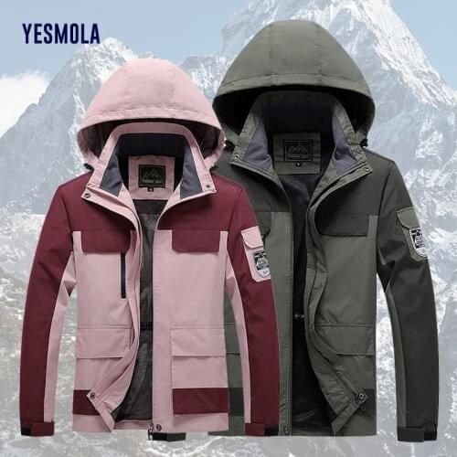YESMOLA Autumn Couple Mens and Womens Outdoor Casual Jacket Mens Simple Leisure Outdoor Waterproof Shell Assault Coat