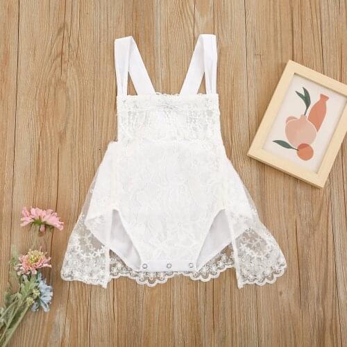 Princess Lace Baby Girls Romper Dress Infant Summer Suspender Party Sleeveless Backless Jumpsuit Toddler Newbron Kids Clothes