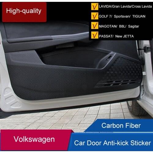 QHCP Carbon Fiber Anti-Kick Anti-dirty Sticker Film For Volkswagen PASSAT TOURAN POLO LAVIDA Sagitar Tiguan L Magotan GOLF BORA