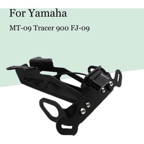 Applicable to Yamaha MT-09 Tracer 900 FJ-09 Motorcycle Modified Pieces Folding Short License Plate Frame with Light