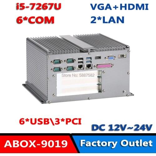 Rugged Industrial Embedded Box PC Intel Cor i5-7267U Processor Dual Lan Mini ITX Fanless Computer Support 3*PCI 1*PCIE