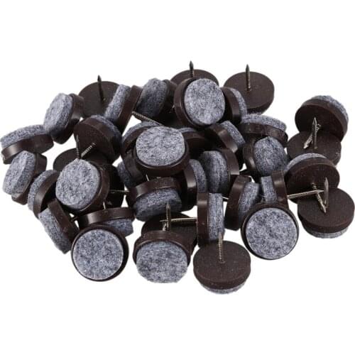 Promotion! 40pcs Furniture Feet Felt Floor Protector Pad Nail Stud 20mm Dia