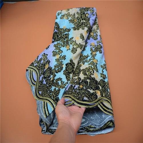 Luxury African Lace Fabric High Quality Embroidery Tube Beads Sequins Nigerian Lace Fabrics for Wedding Dress 5 Yards FLP-1161