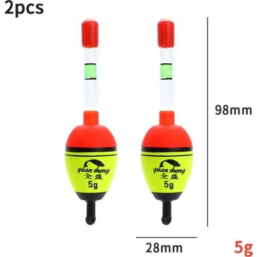 2Pcs Luminous Fishing Night Float Light Stick Bobber Rock Fishing Striking Float