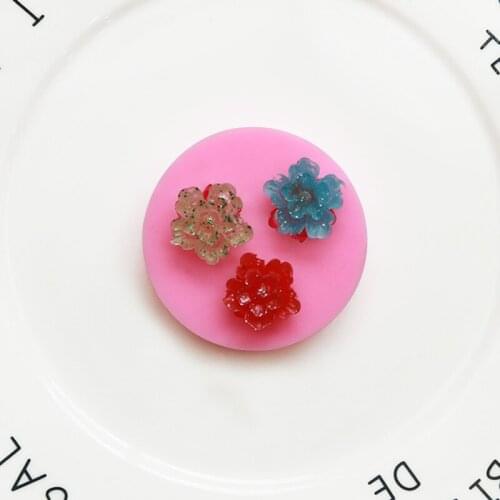 Three Peach Blossom Fondant Silicone Mould DIY Bakery Decoration Mobile Phone mold XGY-206