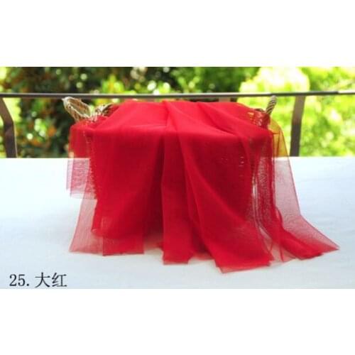 10 yards Red Tulle Lace Fabric For Bridal Veil Dress Mesh Earth Tone For Tutu Wedding Decors 30+ colors